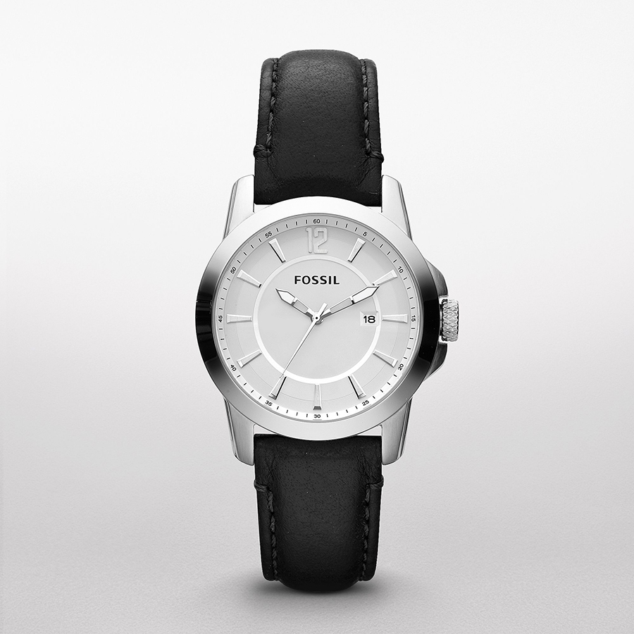 Classic Black Leather Watch for Ladies Fossil Loyalty Source
