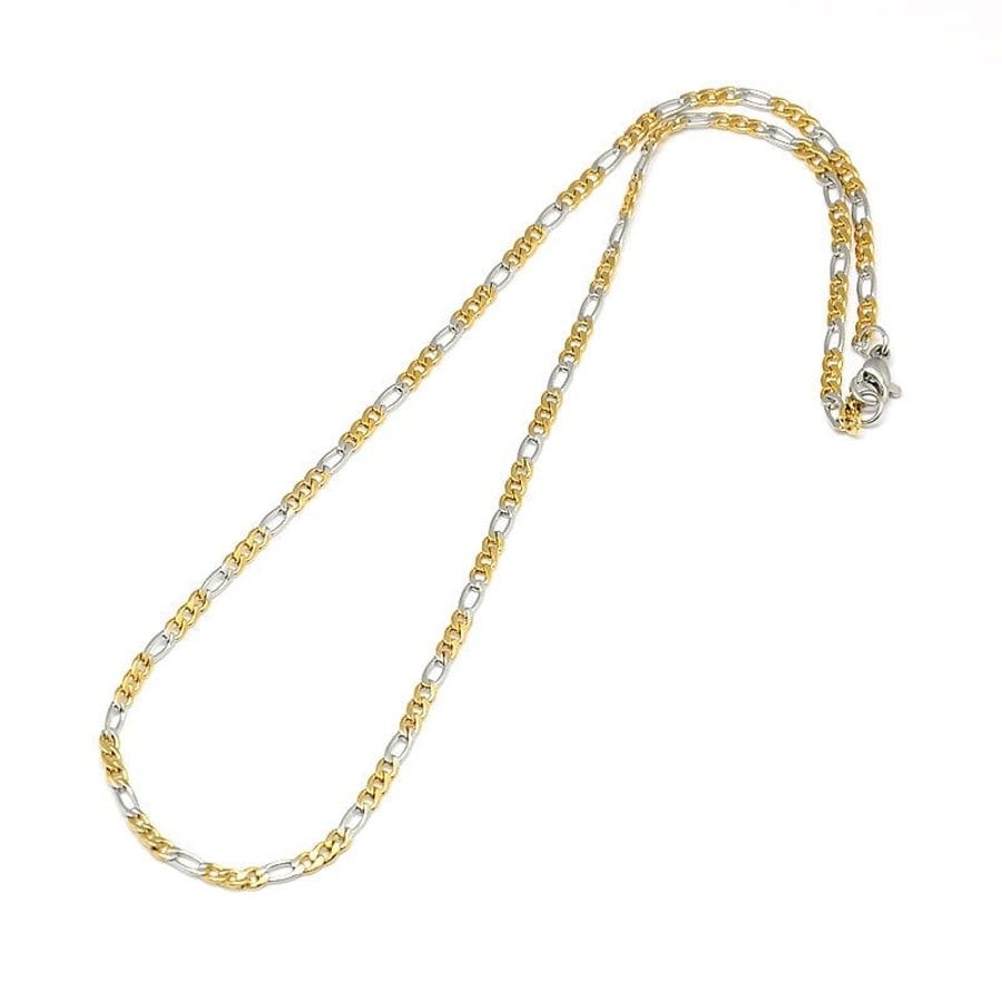 Collier en or brillant et argenté - Acier inoxydable