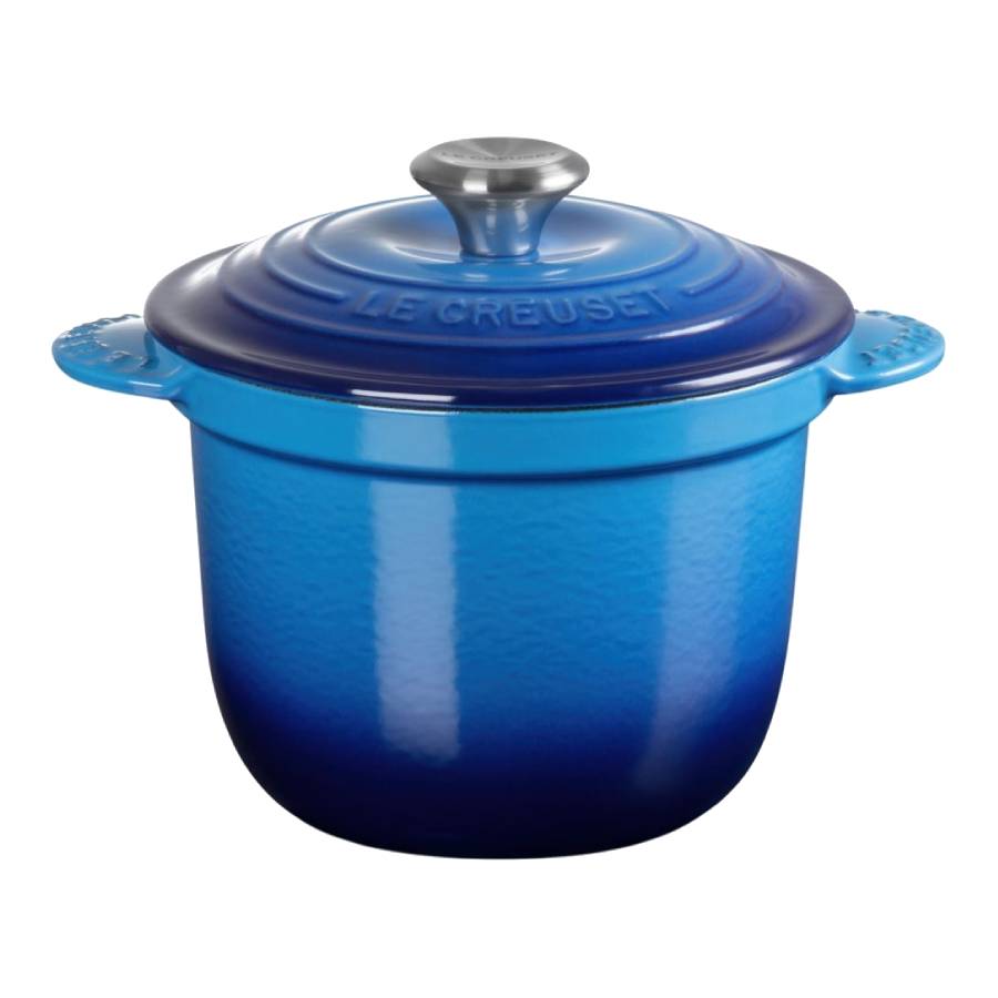 Classic 2 L Cocotte à riz avec couvercle intérieur avec bouton en acier inoxydable - Bleuet