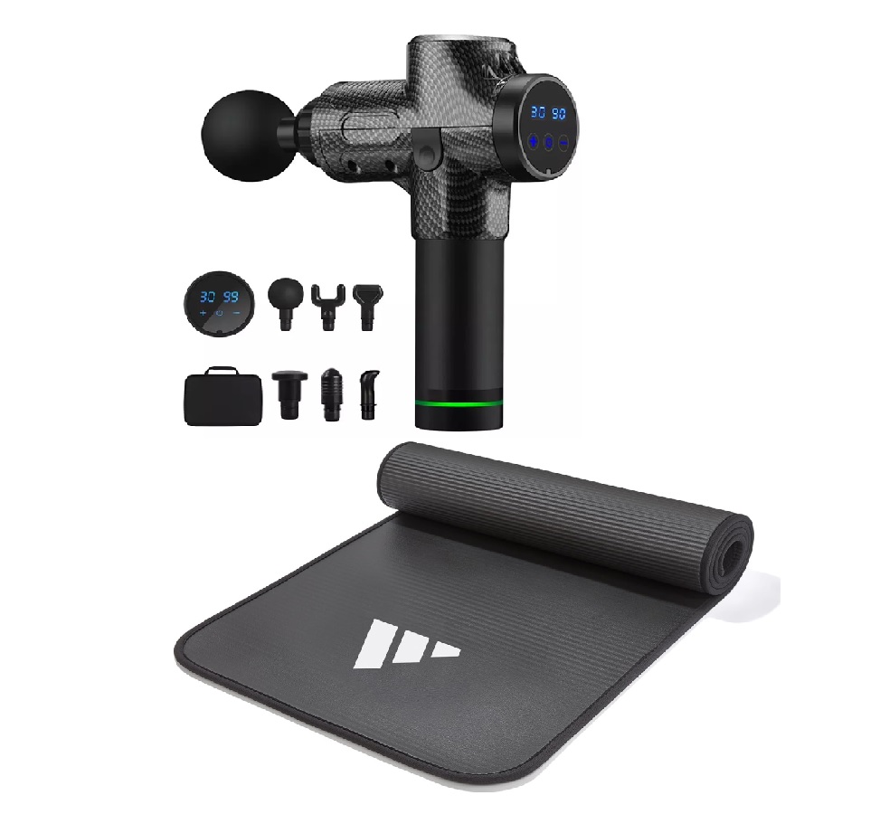 Training Mat with Handheld Massage Gun