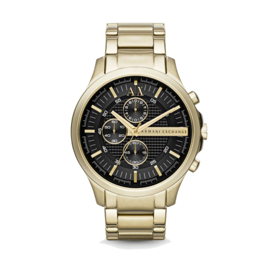 Hampton Chronograph Black Index Dial - Gold - 46 mm