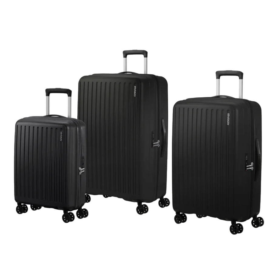 Rejoy Hardside Nested Spinner Luggage Set - True Black - 3 pieces 