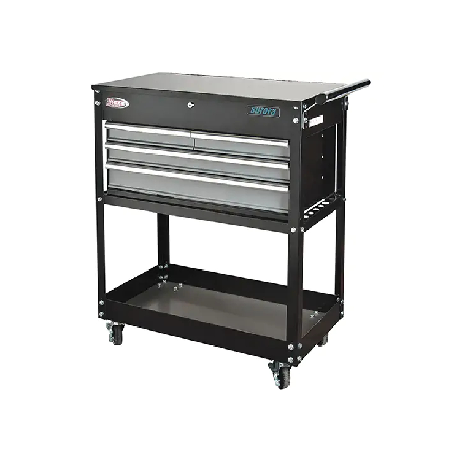 Utility Carts, 4 Drawers - Black