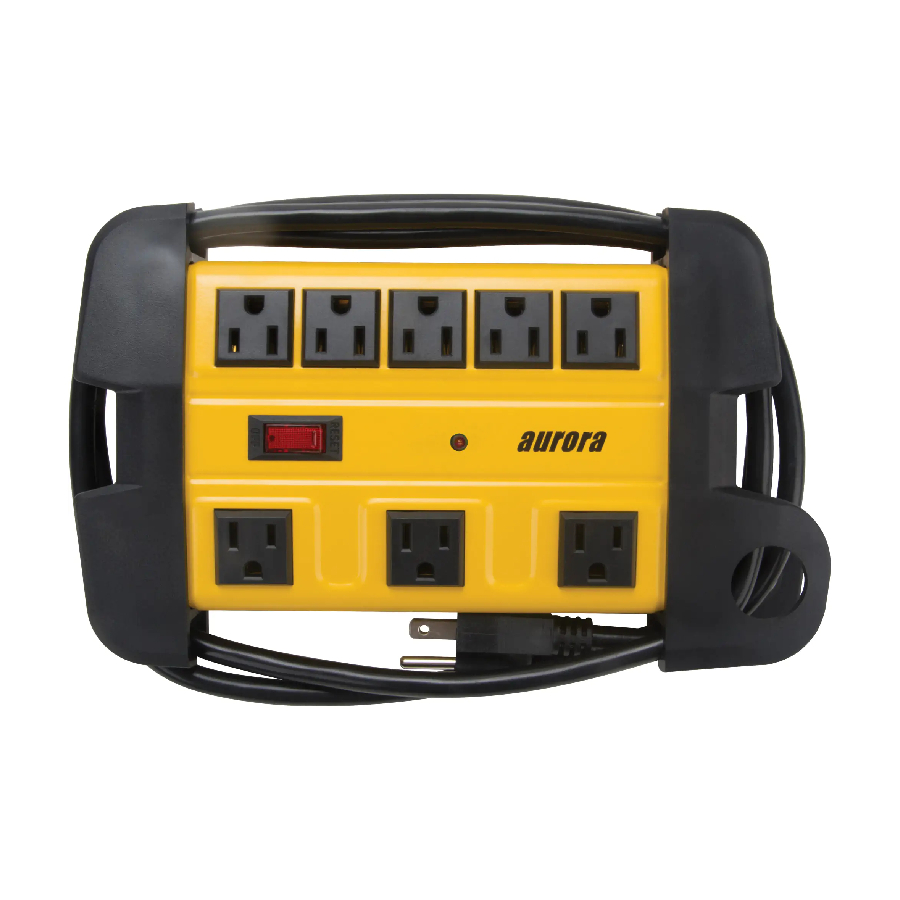 Workshop Surge Protector Power Strip, 8 Outlets, 1350 J, 1875 W, 6' Cord