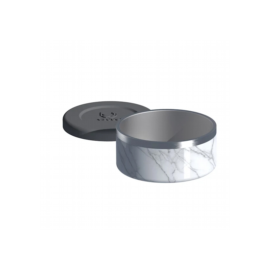 The Bonita Insulated Dog Bowl 8 Cups - White Marble