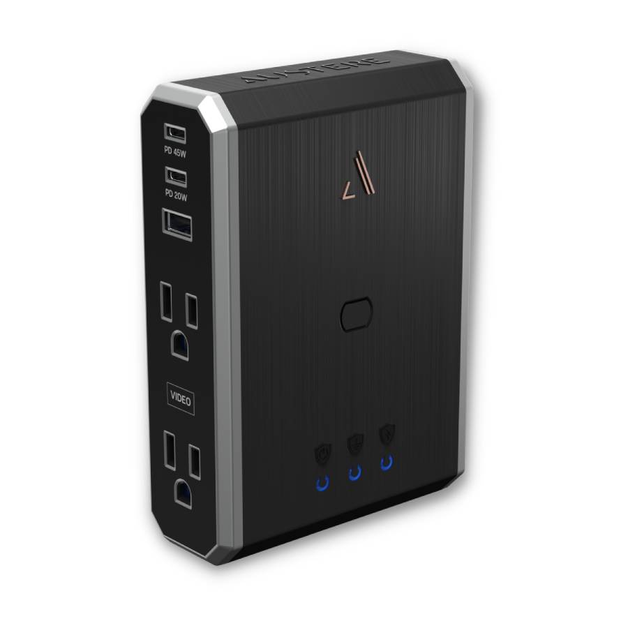 Vll Series 4-Outlet Wall Charger With Omniport USB, 45W USB-C PD & 20W USB-C PD Ports