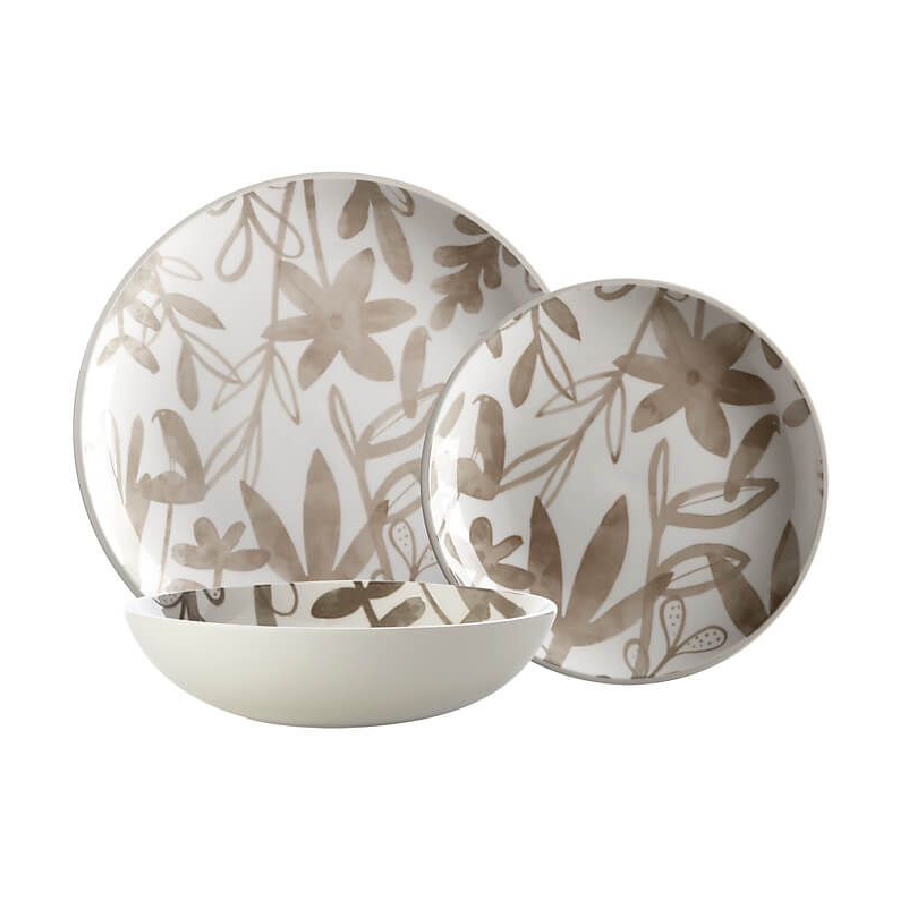 Set de table Dusk 12pc Taupe Coffret cadeau
