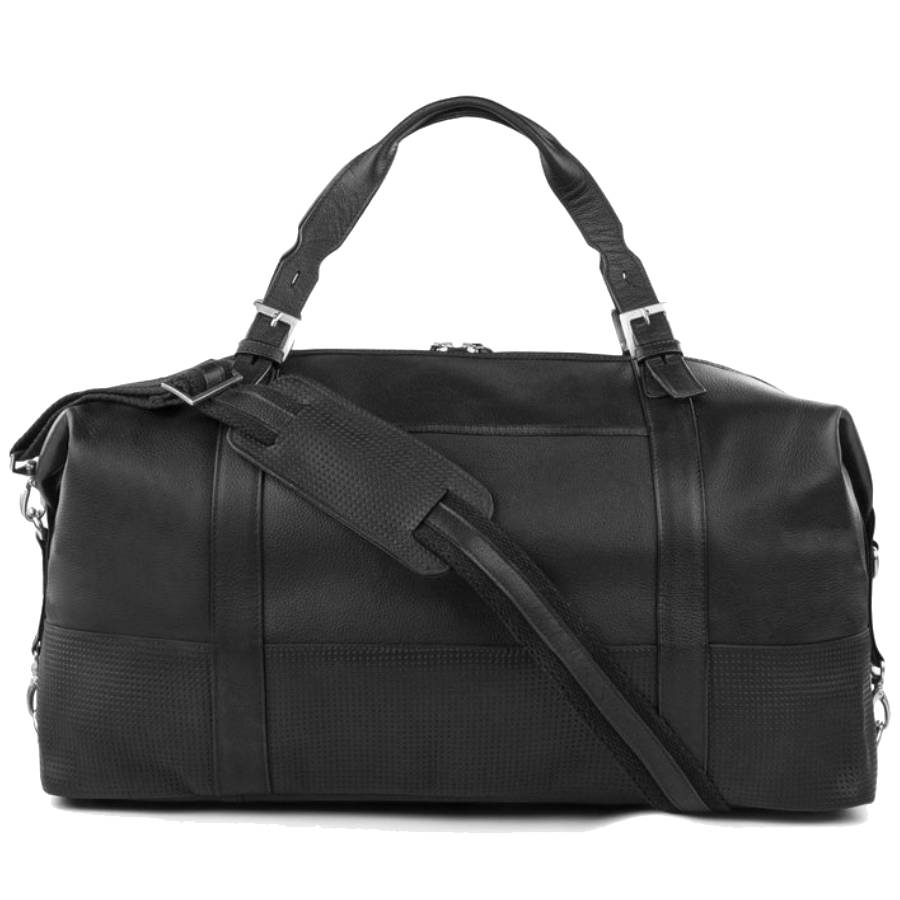 Soledad Leather Duffle Bag - Black