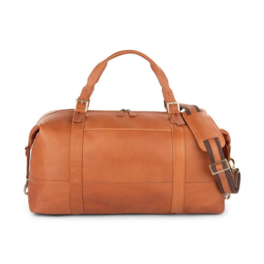Soledad Leather Duffle Bag - Cognac