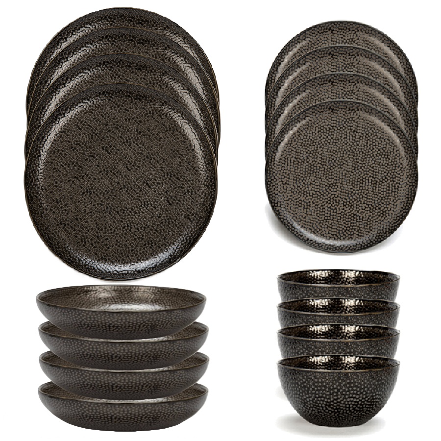 Truffles Dinner Set - Black - 16pcs