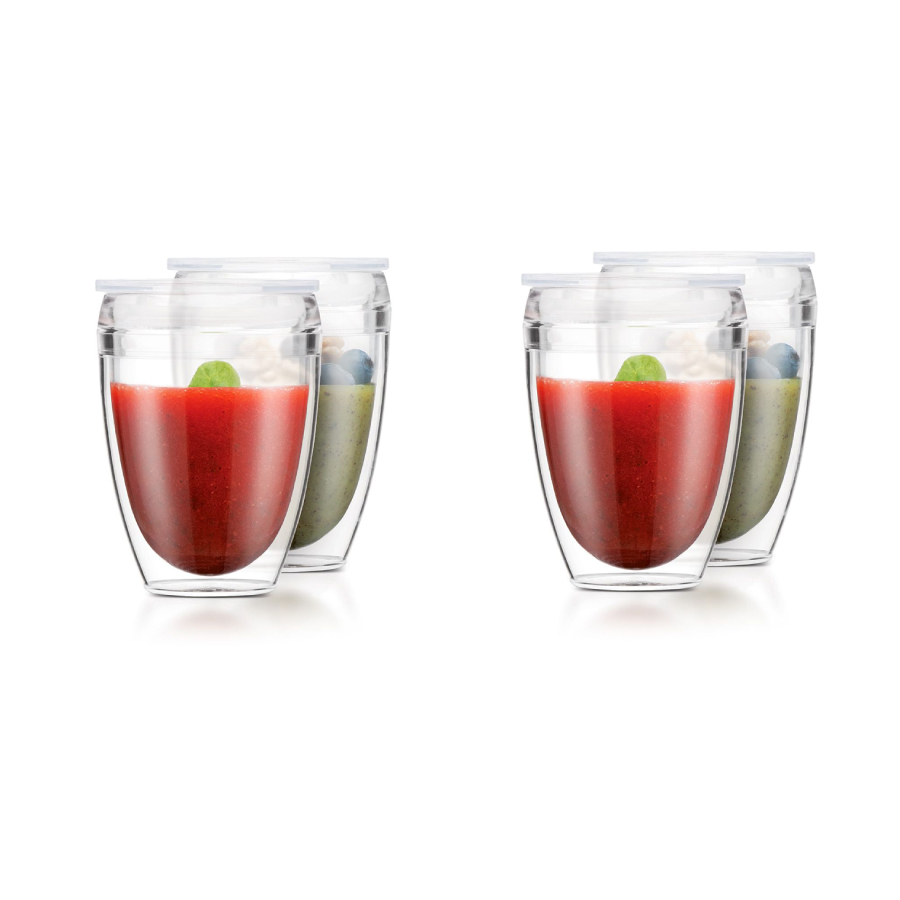 Set de 4 gobelets double paroi plastique Pavina To Go