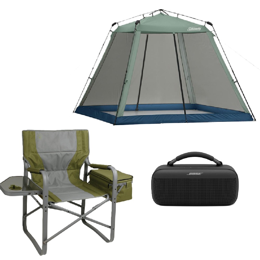Sound Link Speaker, Skylodge Canopy Tent, and XL Director's Camp Chair Set