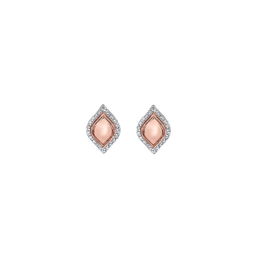 Diamond Stud Earrings in 10K (0.13 CT. T. W.) - Rose