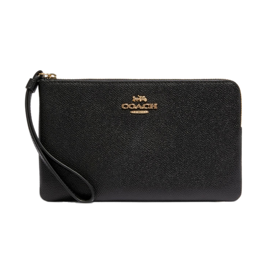 Large Corner Zip Wristlet - Black