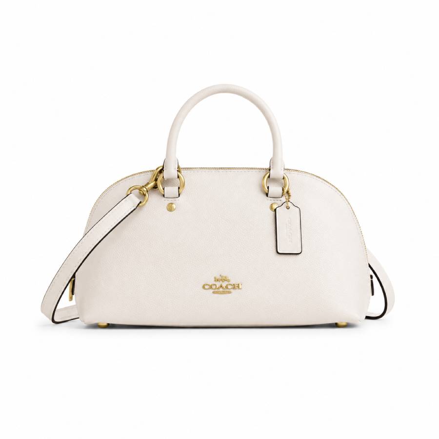 Lara Satchel Bag in Nappa Leather - Gold/Chalk