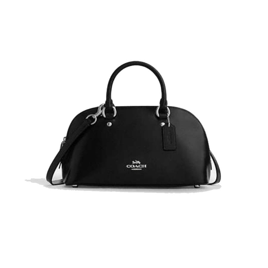 Lara Satchel Bag in Nappa Leather - Silver/Black