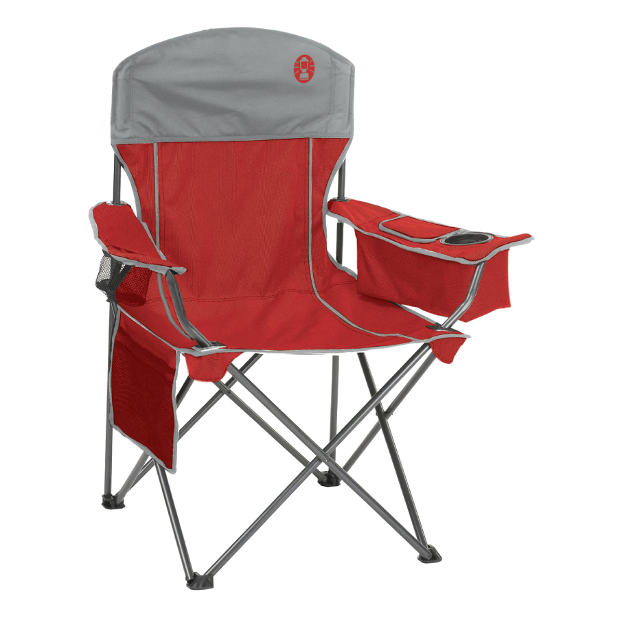 Oversized Quad Chair with Cooler - Red/Grey