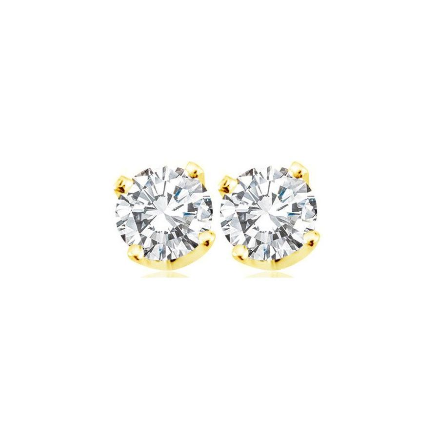 14 karat Gold round Diamond earrings with Velour Box