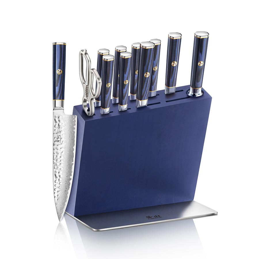 Kita Knife Block Set - Blue - 12 Piece 