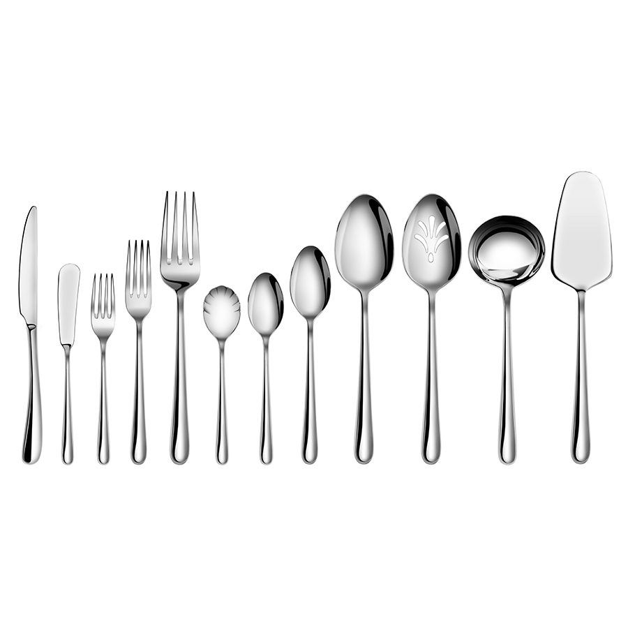Ensemble de couverts Rain II 47 pièces - Acier inoxydable forgé / Finition métallique
