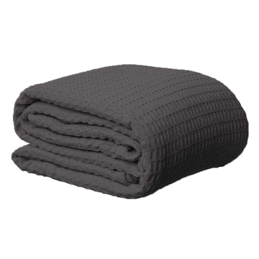 Waffle Weave Cuddle Blanket Throw - Slate