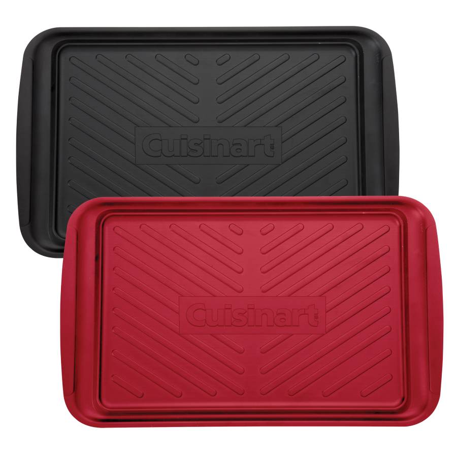 Plateau de préparation et de service pour grillades - paquet de deux - Noir/rouge