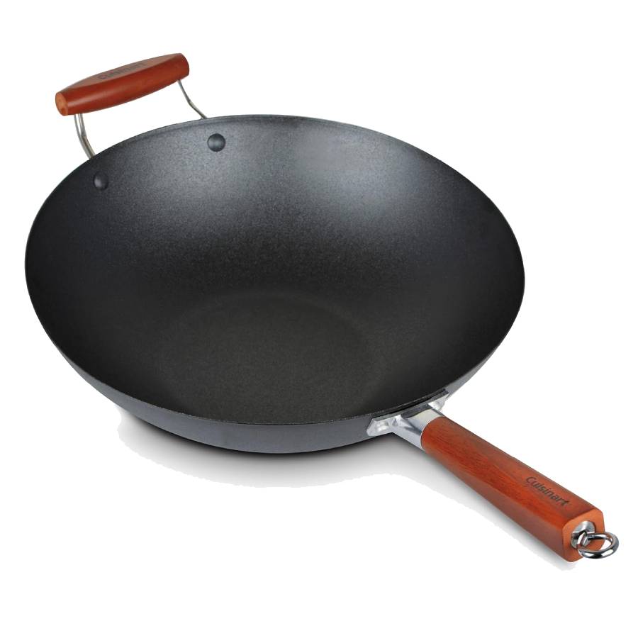 Pre-seasoned Steel Wok with Helper Handle - 14in