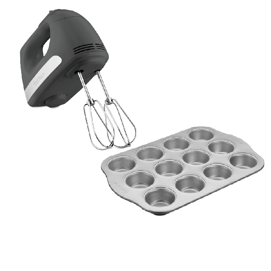 3-Speed Hand Mixer with Muffin Tin - Black