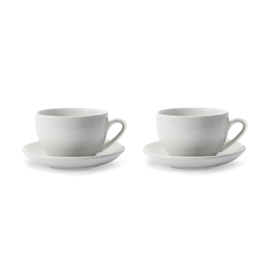Jumbo Cup and Saucer Set x2 - White