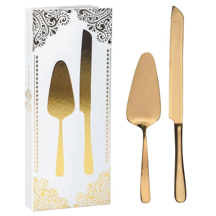 Natural Living Cake Serving Set - Gold