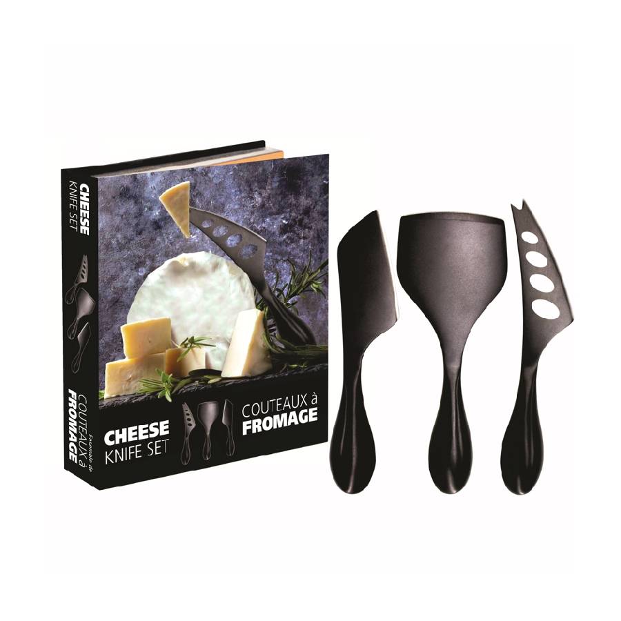 Ensemble de couteaux à fromage 3 pièces - Noir