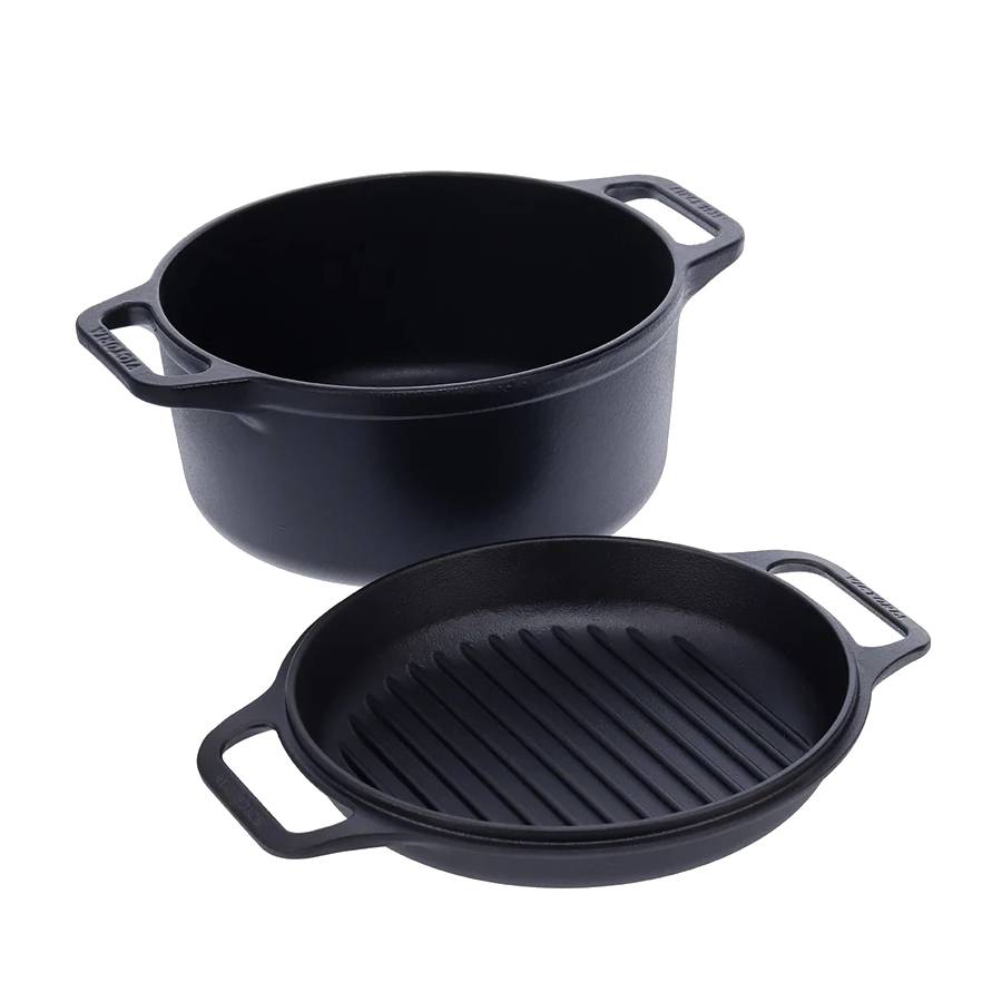 Victoria Cast Iron Dutch Oven Combo Cooker - 5.7 L