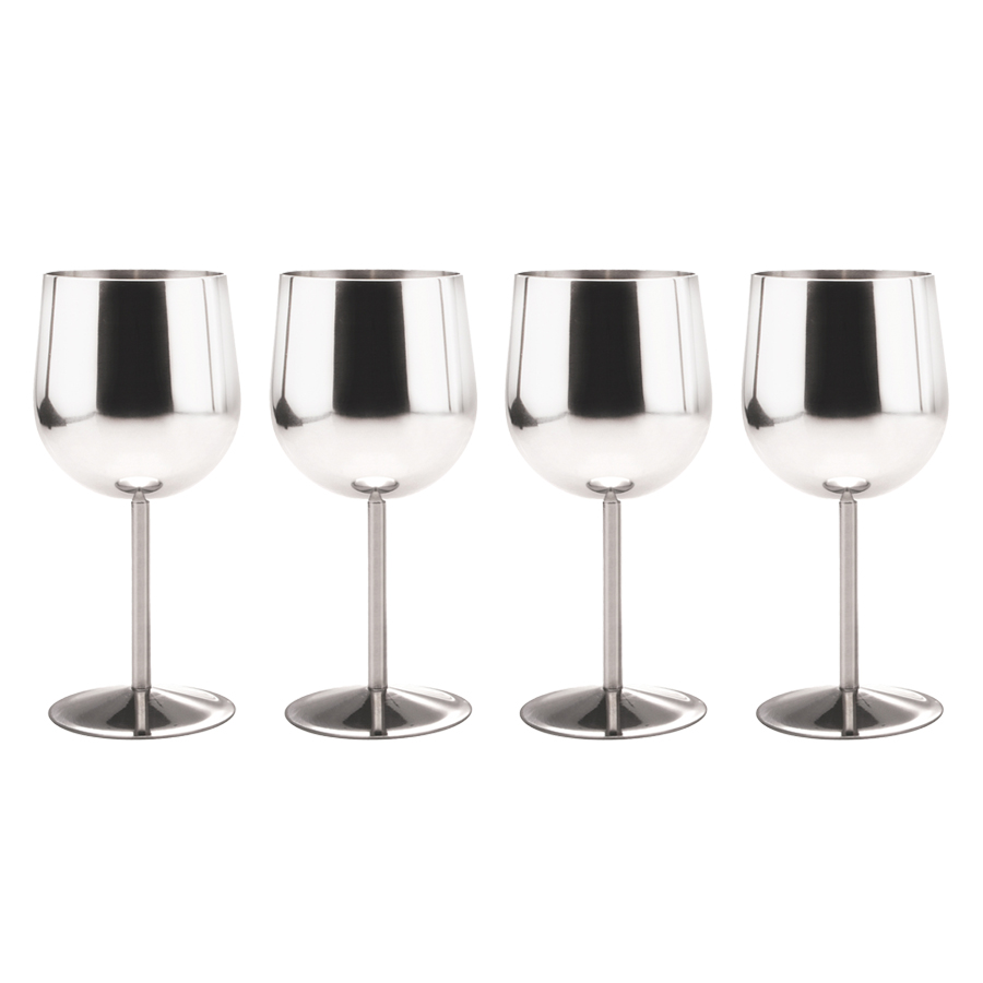 Four 300 ml Stainless Steel Goblets