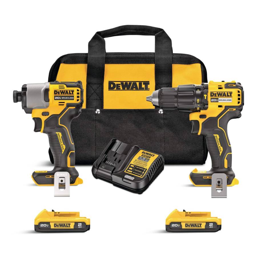 20V MAX Brushless Compact Cordless 1/2-in Hammer Drill & 1/4-in Impact Driver Kit