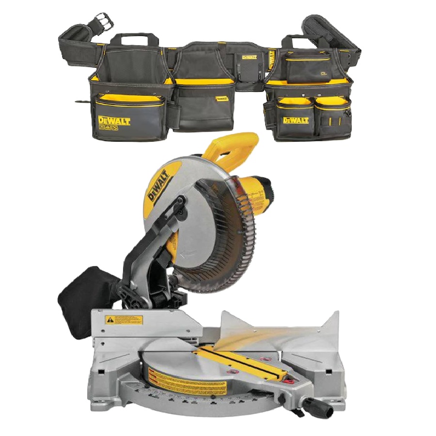 15 Amp Corded 12-inch Compound Single Bevel Miter Saw, and Tool Rig Set