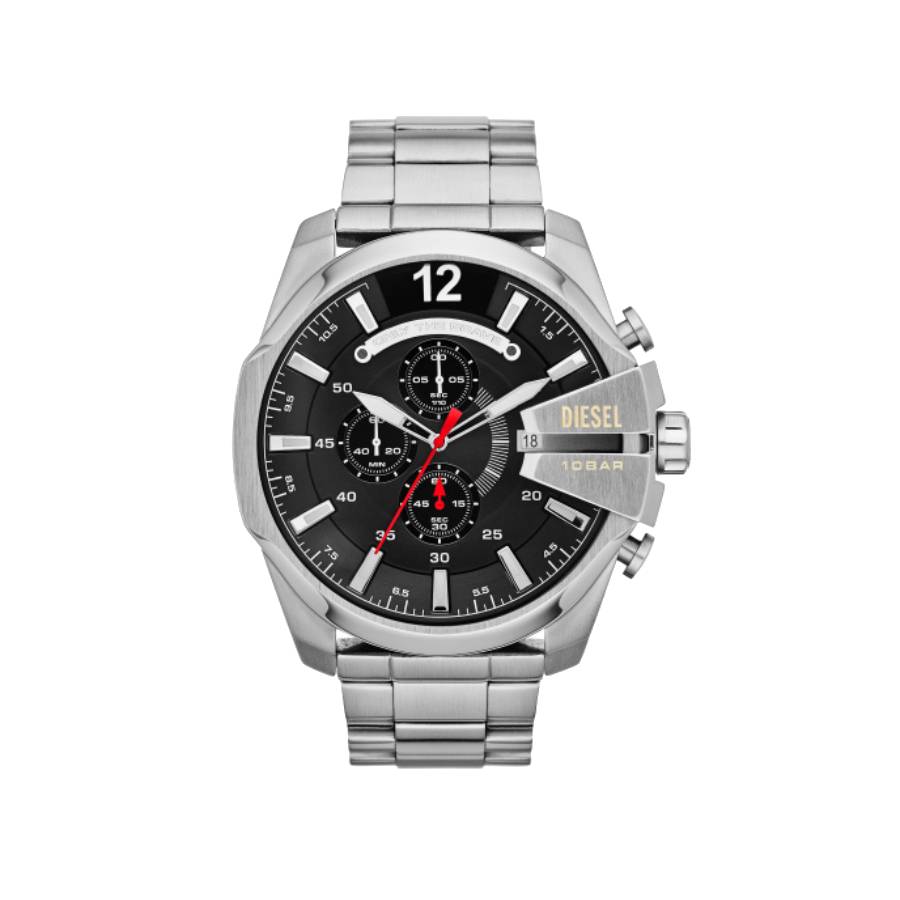Mega Chief Chronographe Cadran Date Index Noir - Acier Inoxydable - 51 mm