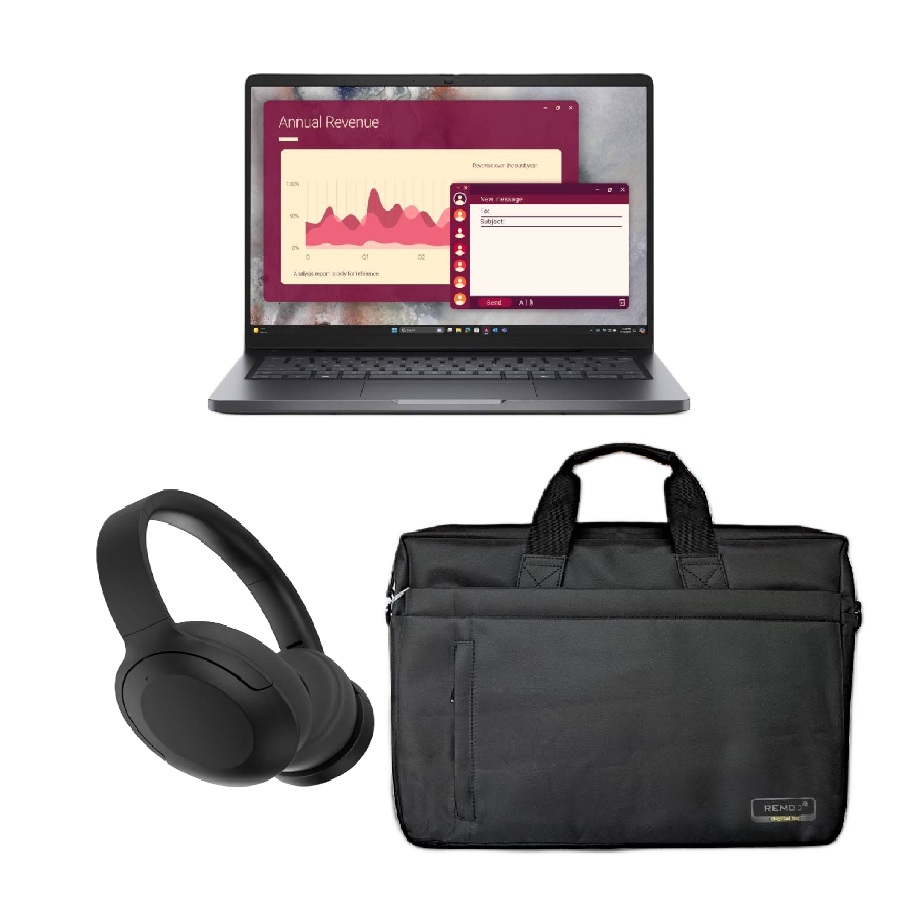 Dell Pro 14 Laptop, Bluetooth Headphones, and Laptop Bag Set