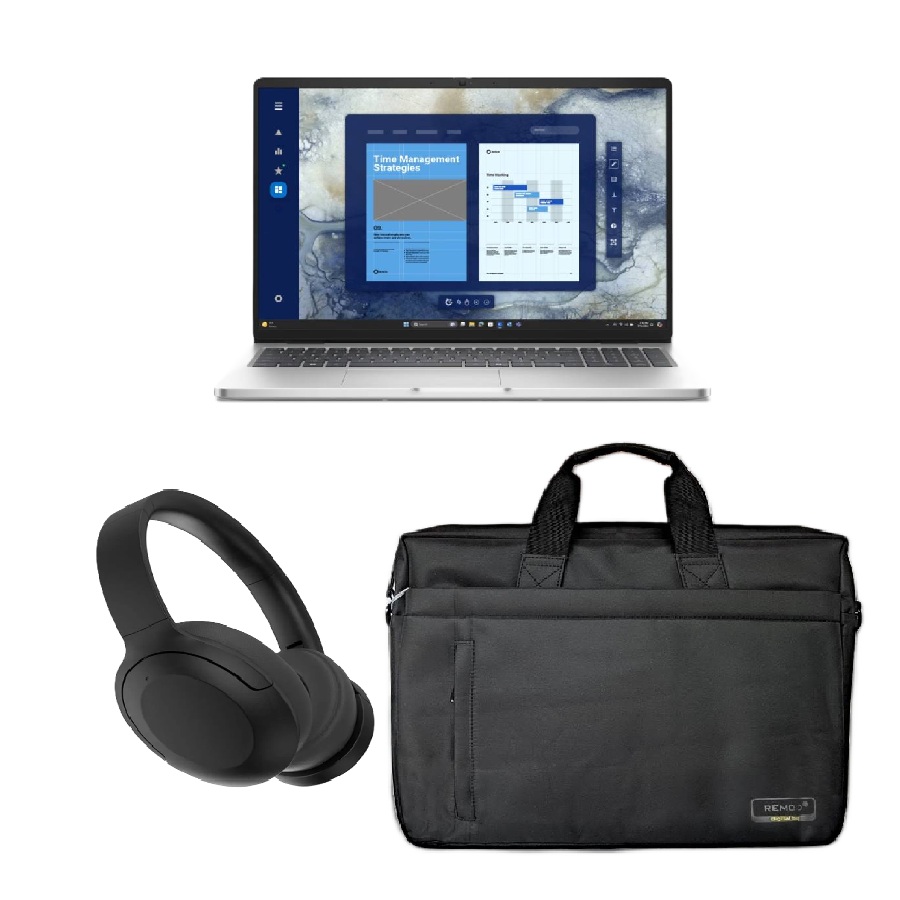 Dell Pro 16 Laptop, Bluetooth Headphones, and Laptop Bag Set
