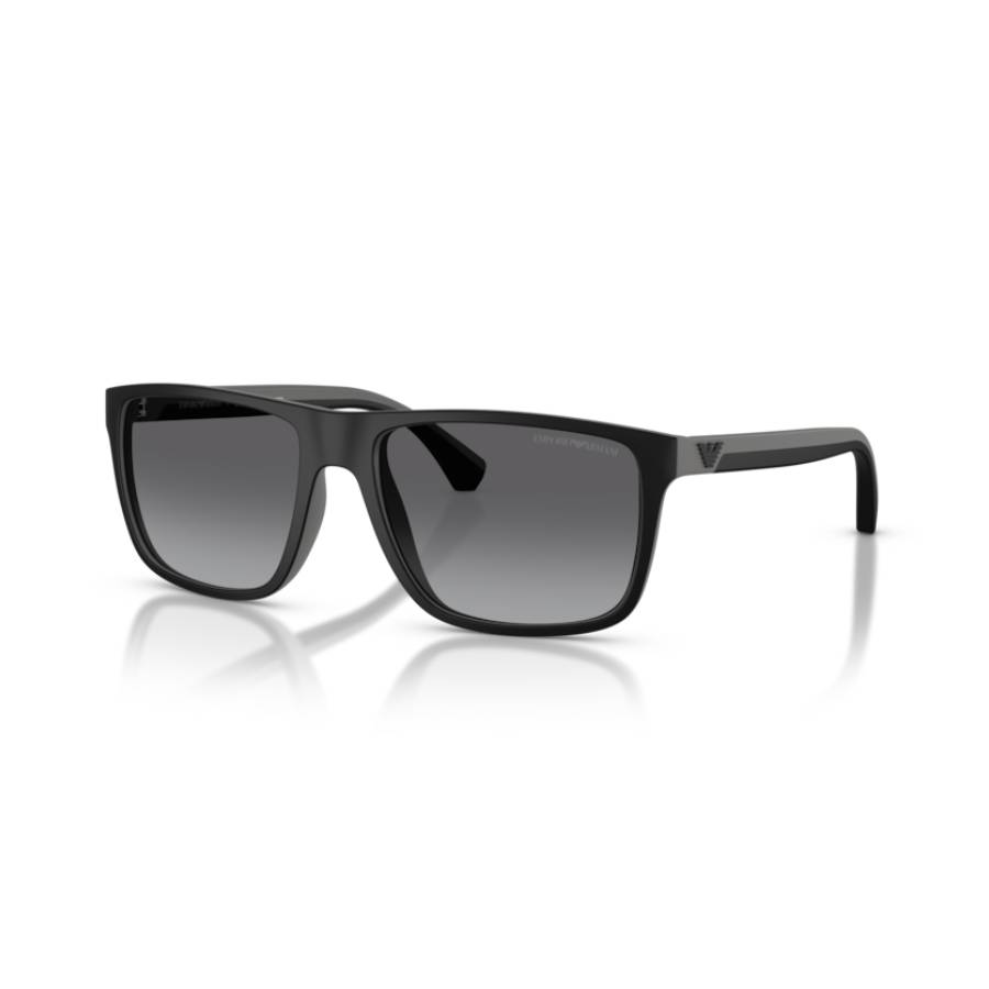 Polarized Square Sunglasses - Men - Rubber Black & Grey