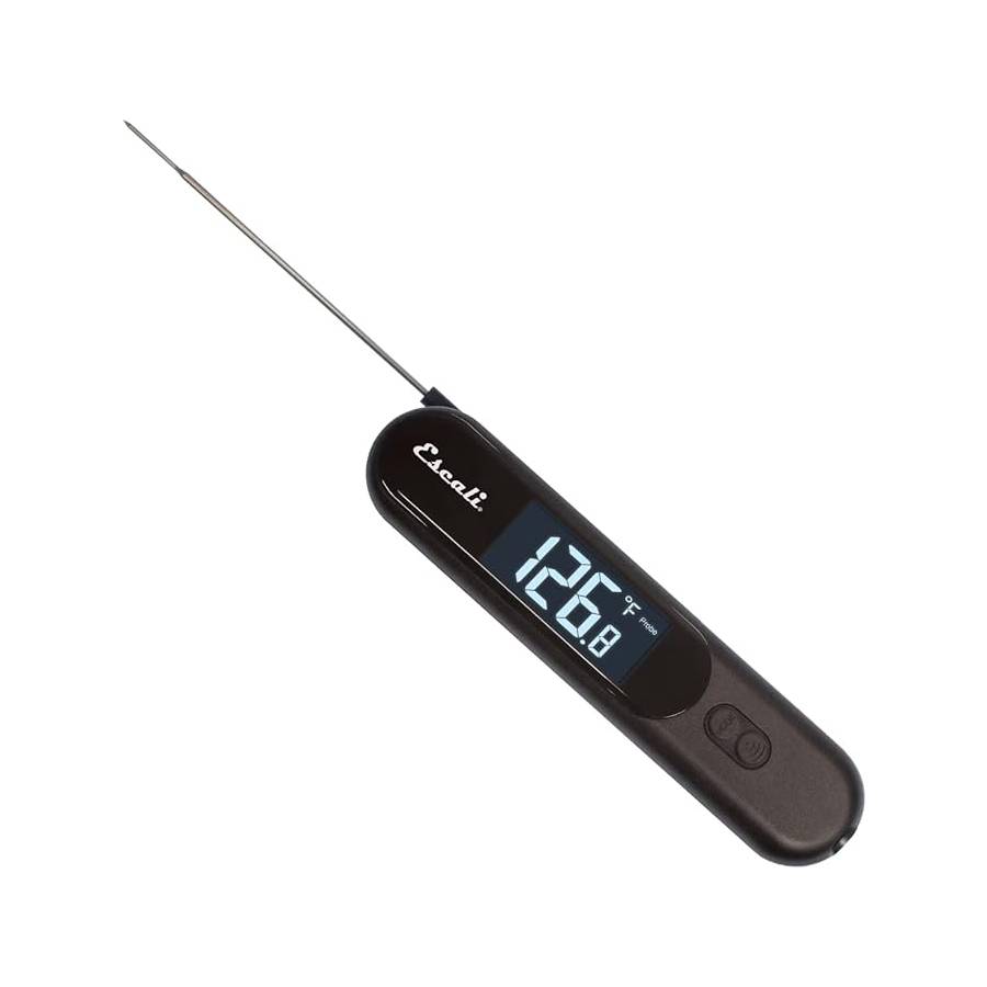 Thermomètre numérique à sonde pliante et infrarouge pour surfaces.