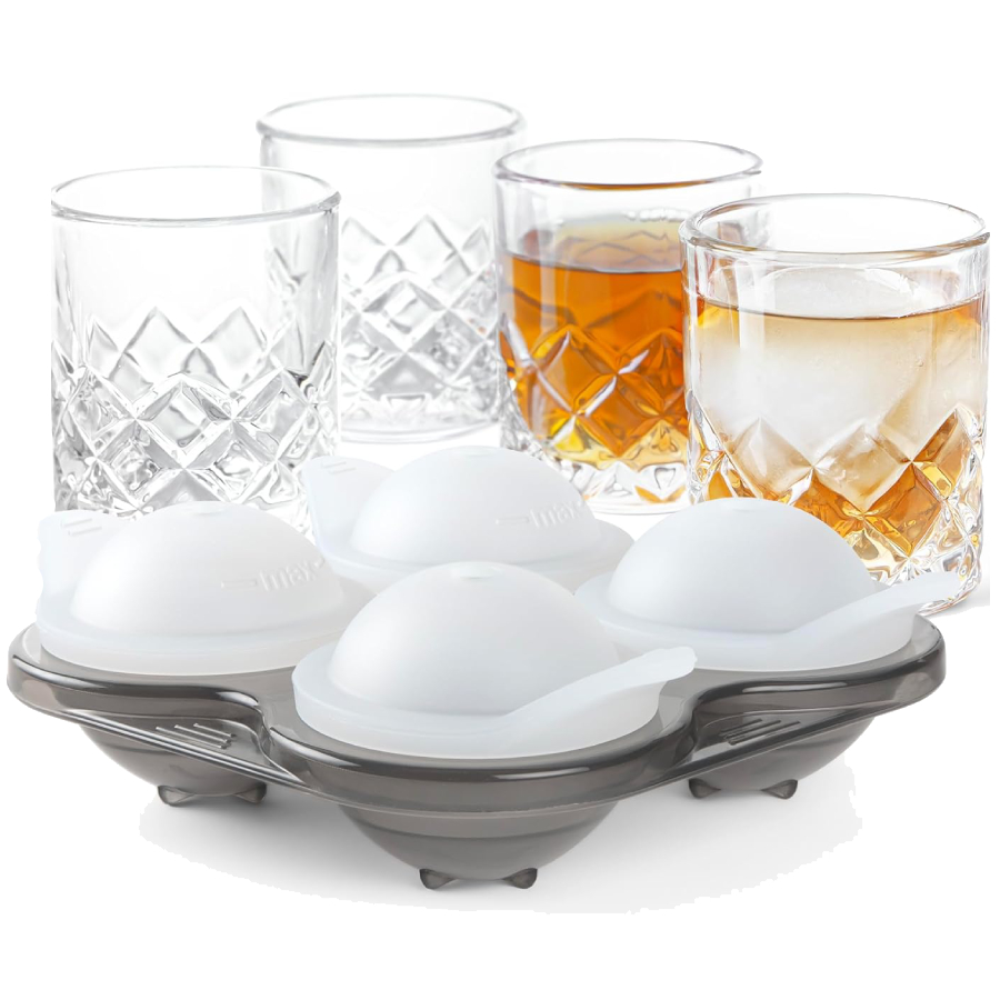 Yarai shiver shots et glaçons ronds - 4 verres à shooter et moule à glaçons