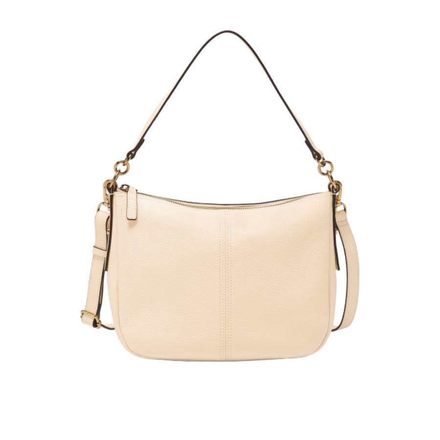 Jolie Crossbody Leather Bag - White - Medium