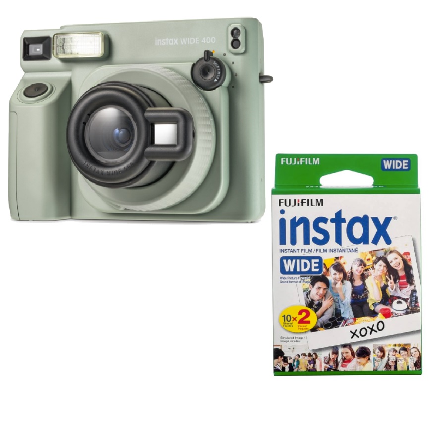 Wide 400 Instant Camera with Wide Film 20 Pack - Green