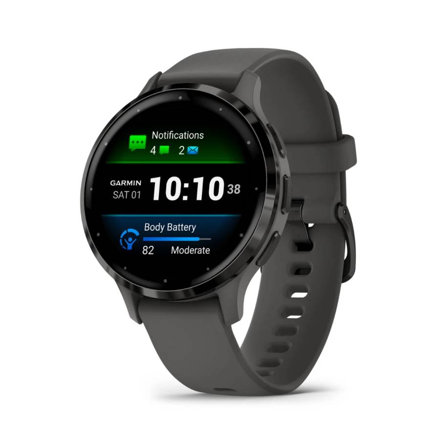 Venu 3S Smartwatch - Slate Stainless Steel Bezel with Pebble Gray Case and Silicone Band - 41mm