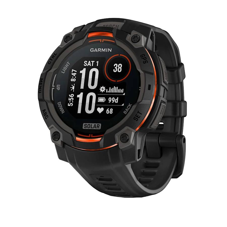 Instinct 3 GPS Smartwatch - Solar - Black with Black Band - 45 mm