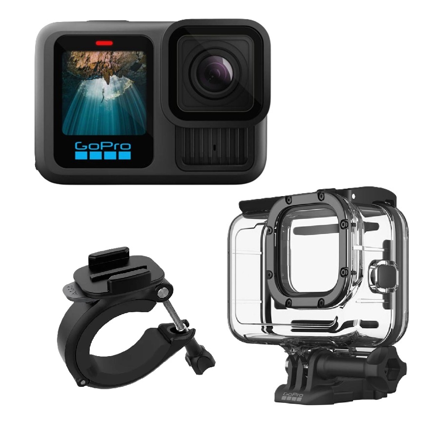 HERO13 Waterproof 5.3K Sports and Helmet Camera, Fixation Tube, and Protective Housing Set