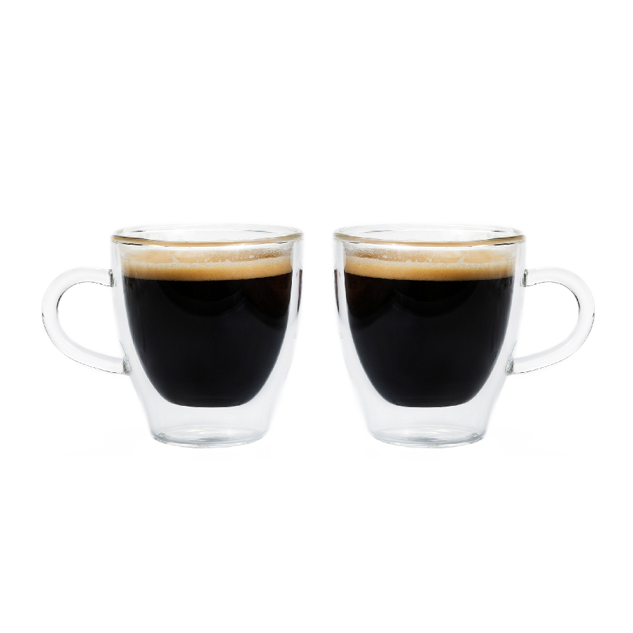 Tasses à espresso en verre à double paroi de Turin lot de 2