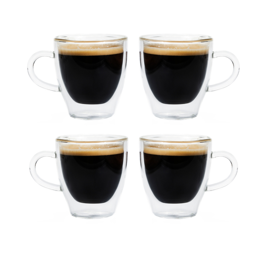 Tasses à espresso en verre à double paroi de Turin lot de 4