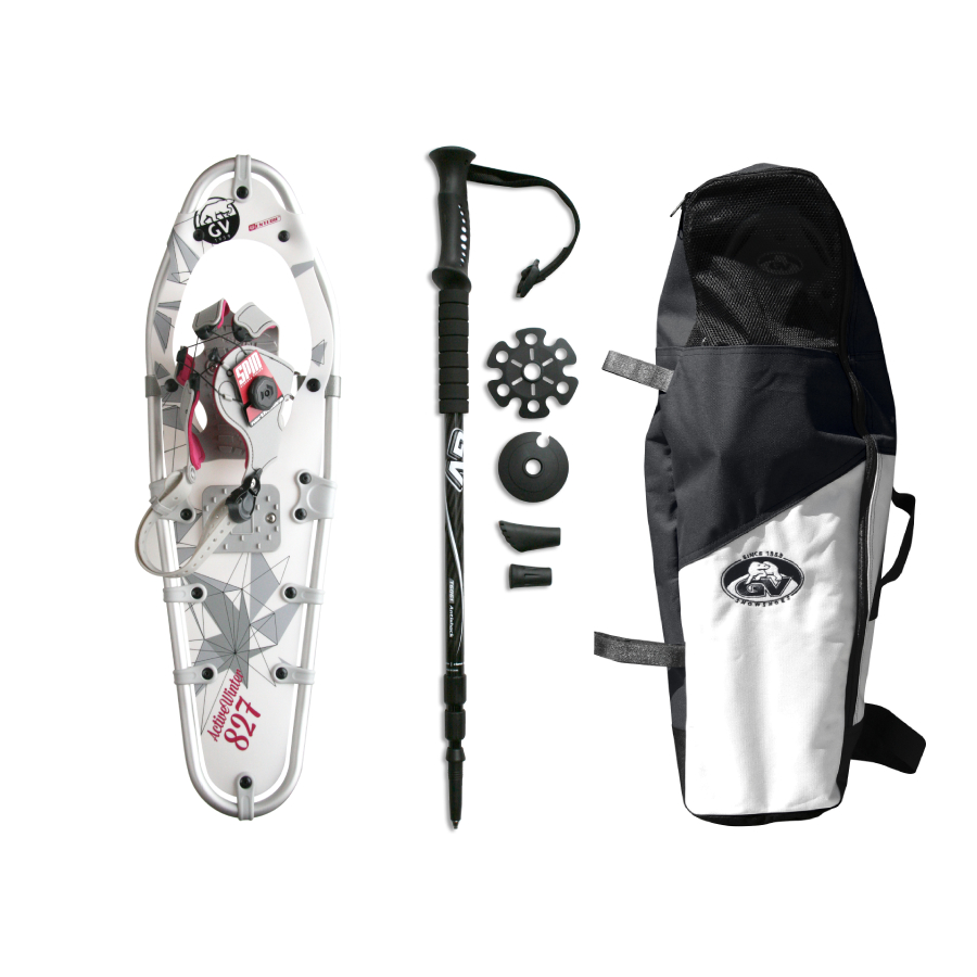 Kit Winter Trail Spin Snowshoes (8x24) - White with Poles and Bag