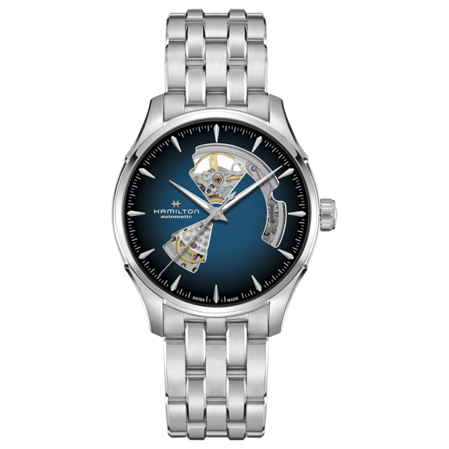 Jazzmaster Open Heart Auto Watch - Men - 40mm - Blue/Stainless Steel